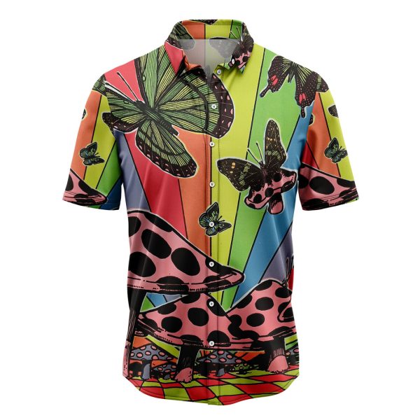 Butterflies and Mushrooms Hawaiian Shirt, Summer Shirt For Men and Women Jezsport.com