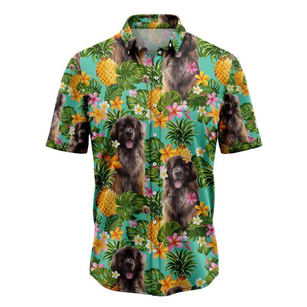 Tropical Pineapple Leonberger Hawaiian Shirt, Summer Shirt For Men and Women Jezsport.com