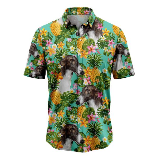 Tropical Pineapple Borzoi Hawaiian Shirt, Summer Shirt For Men and Women Jezsport.com