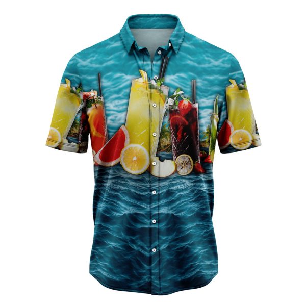 Cocktail Blue Ocean Hawaiian Shirt, Summer Shirt For Men and Women Jezsport.com