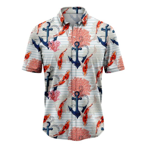 Beautiful Koi Fish And Anchor Hawaiian Shirt, Summer Shirt For Men and Women Jezsport.com