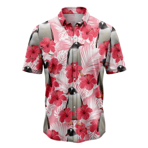 Penguin Tropical Flowers Hibiscus Hawaiian Shirt, Summer Shirt For Men and Women Jezsport.com