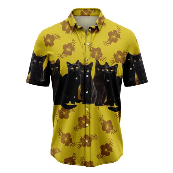 Tropical Black Cat Hawaiian Shirt, Summer Shirt For Men and Women Jezsport.com