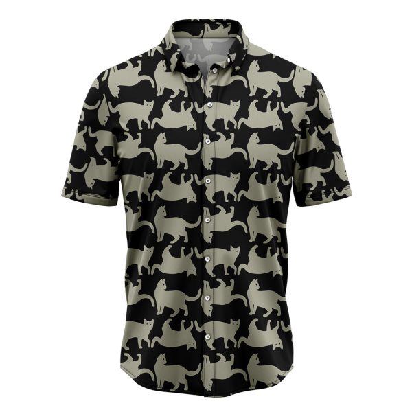 Cat Black & White Line Hawaiian Shirt, Summer Shirt For Men and Women Jezsport.com