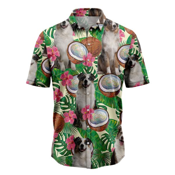 Australian Shepherd Tropical Coconut Hawaiian Shirt, Summer Shirt For Men and Women Jezsport.com