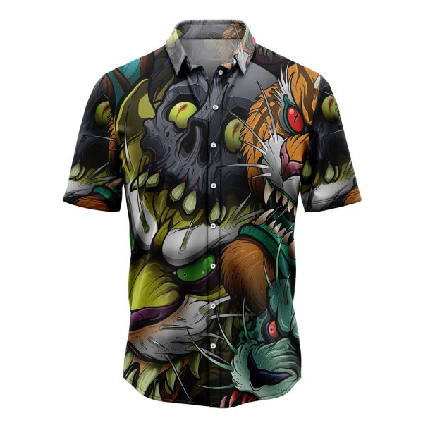 Tigers With Skull Hawaiian Shirt, Summer Shirt For Men and Women Jezsport.com