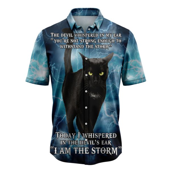 Black Cat Storm Hawaiian Shirt, Summer Shirt For Men and Women Jezsport.com