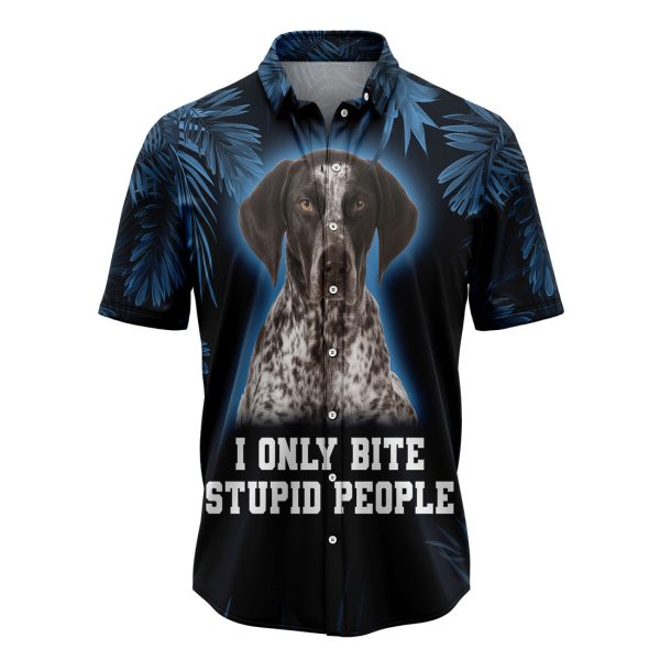 German Shorthaired Pointer Only Bite Stupid People Hawaiian Shirt, Summer Shirt For Men and Women Jezsport.com