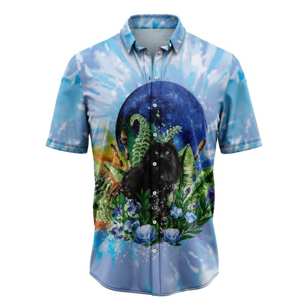 Black Cat Tie Dye Hawaiian Shirt, Summer Shirt For Men and Women Jezsport.com