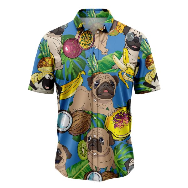 Pug Love Fruit Hawaiian Shirt, Summer Shirt For Men and Women Jezsport.com