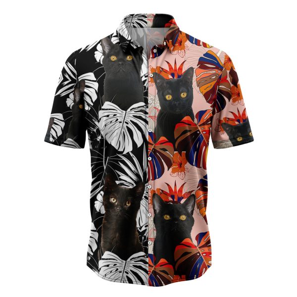 Black Cat Floral Hawaiian Shirt, Summer Shirt For Men and Women Jezsport.com