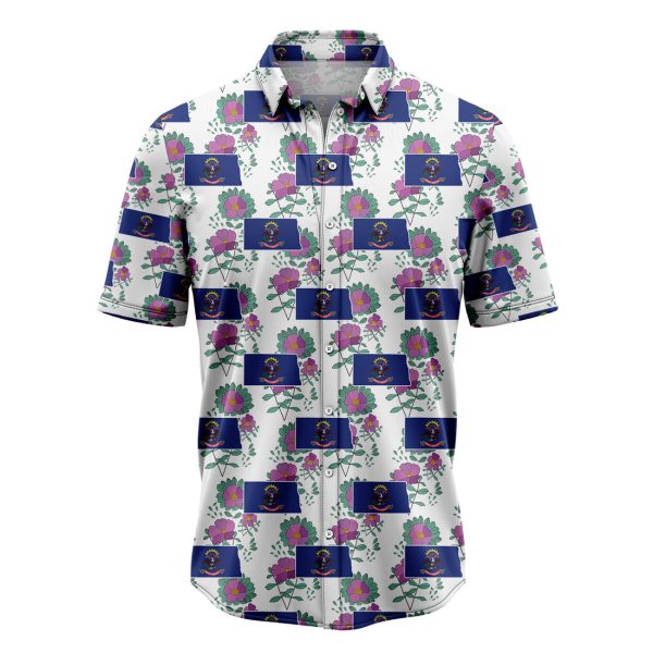 North Dakota Wild Prairie Rose Hawaiian Shirt, Summer Shirt For Men and Women Jezsport.com