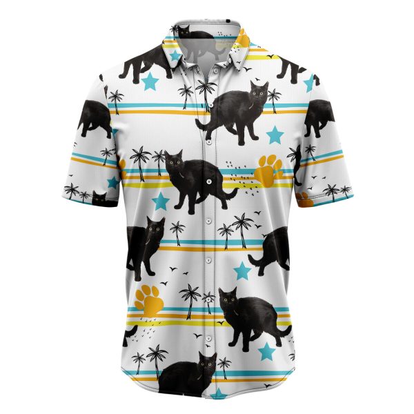 Black Cat Summer Pattern Hawaiian Shirt, Summer Shirt For Men and Women Jezsport.com