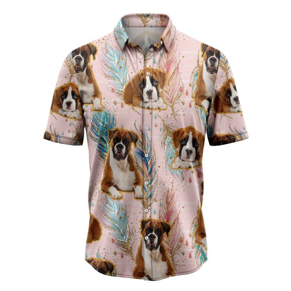 Boxer Boho Feather Hawaiian Shirt, Summer Shirt For Men and Women Jezsport.com