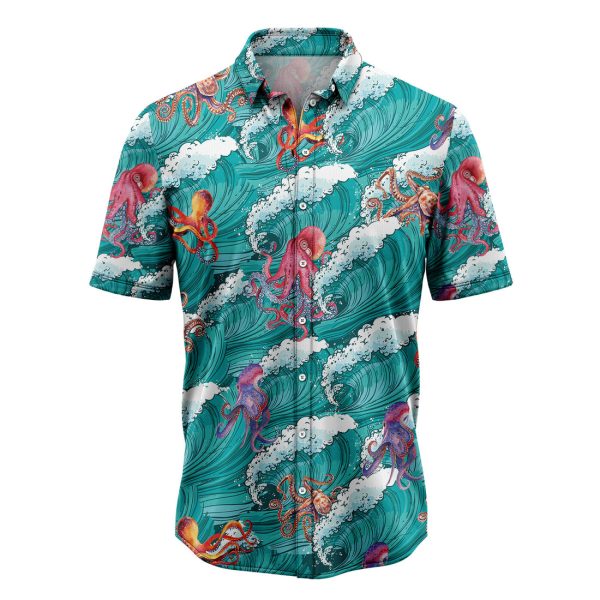 Octopus Sea Waves Hawaiian Shirt, Summer Shirt For Men and Women Jezsport.com