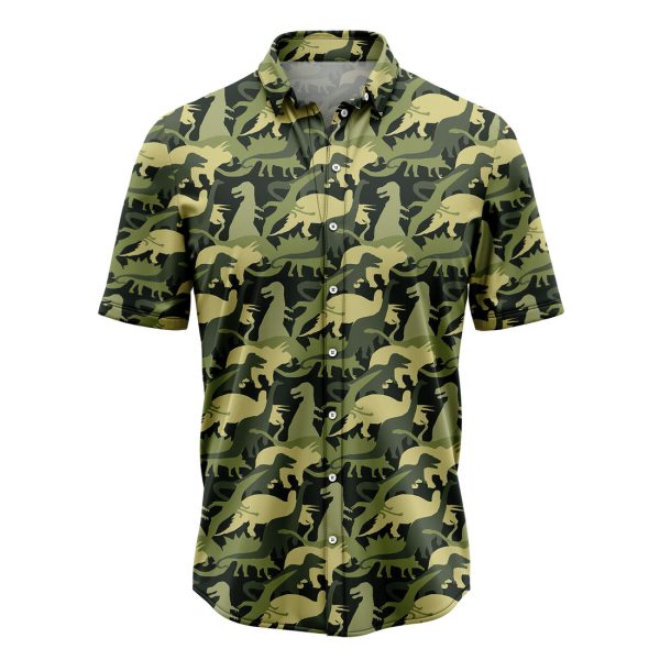 Camouflage Dinosaur Hawaiian Shirt, Summer Shirt For Men and Women Jezsport.com