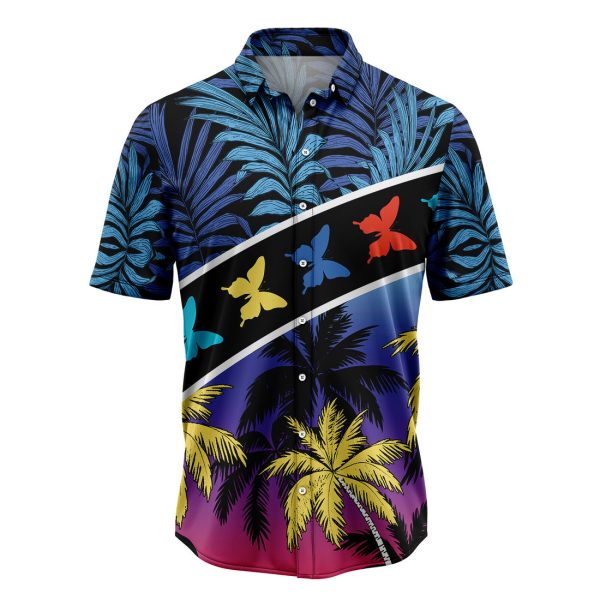 Vacation Tropical Coconut Palm Butterflies Hawaiian Shirt, Summer Shirt For Men and Women Jezsport.com