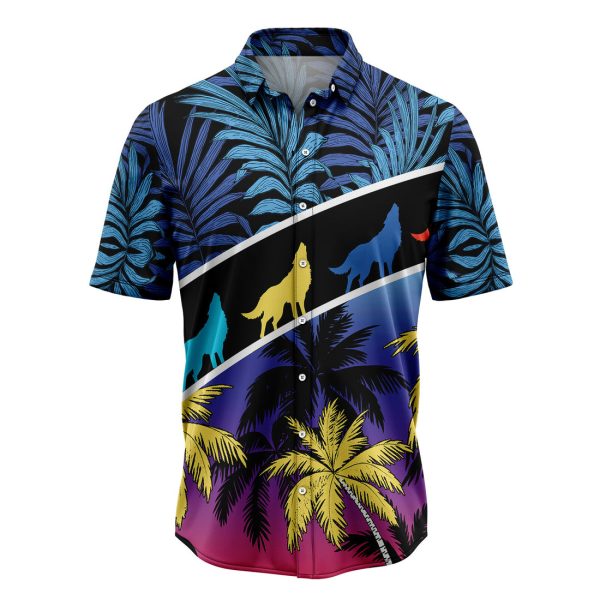 Vacation Tropical Coconut Palm Wolf Hawaiian Shirt, Summer Shirt For Men and Women Jezsport.com