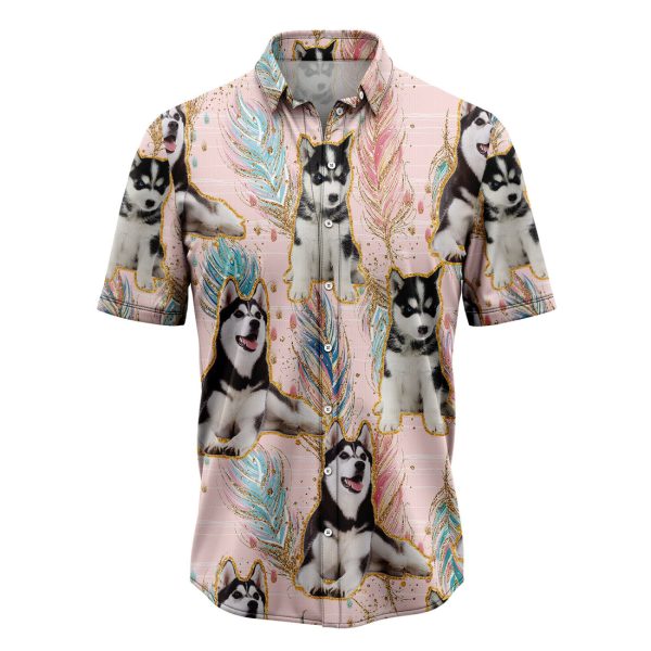 Siberian Husky Boho Feather Hawaiian Shirt, Summer Shirt For Men and Women Jezsport.com