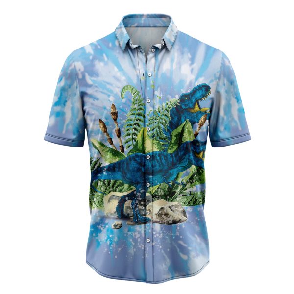 T-Rex Tie Dye Hawaiian Shirt, Summer Shirt For Men and Women Jezsport.com