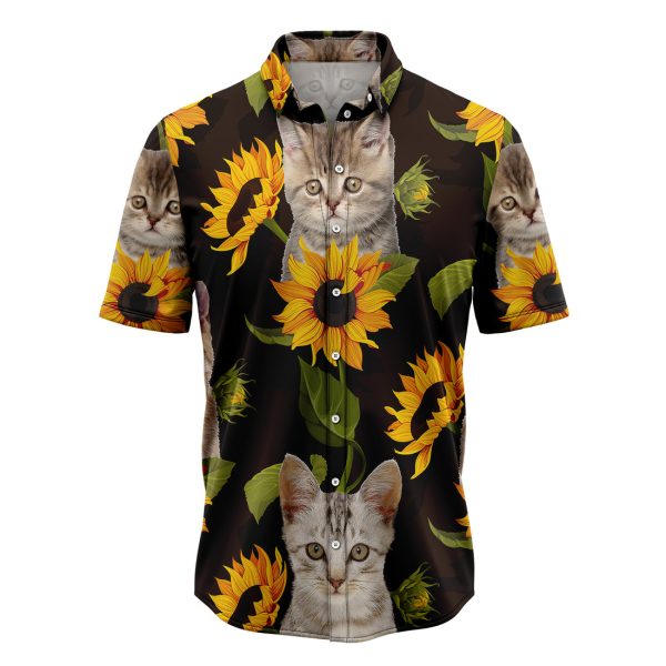 Cat Sunflower Hawaiian Shirt, Summer Shirt For Men and Women Jezsport.com