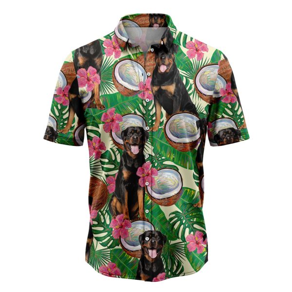 Rottweiler Tropical Coconut Hawaiian Shirt, Summer Shirt For Men and Women Jezsport.com