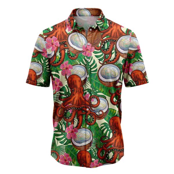 Octopus Tropical Coconut Hawaiian Shirt, Summer Shirt For Men and Women Jezsport.com