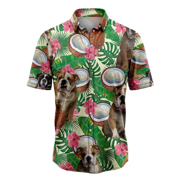 Bulldog Tropical Coconut Hawaiian Shirt, Summer Shirt For Men and Women Jezsport.com