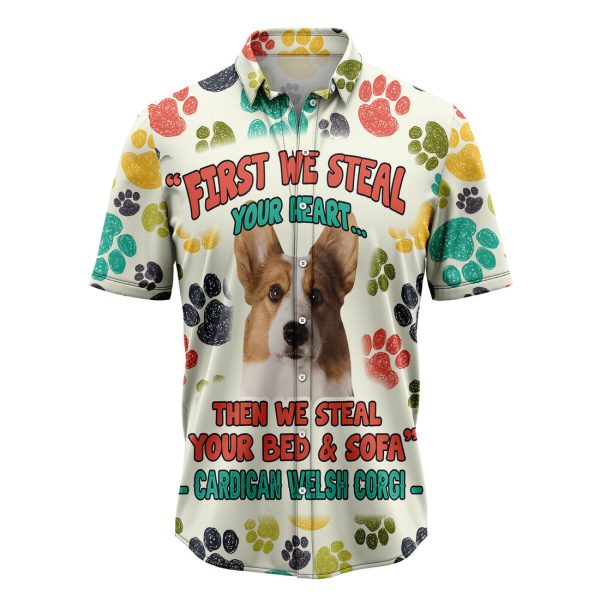 Cardigan Welsh Corgi Steal Your Heart Hawaiian Shirt, Summer Shirt For Men and Women Jezsport.com