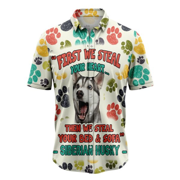 Siberian Husky Steal Your Heart Hawaiian Shirt, Summer Shirt For Men and Women Jezsport.com