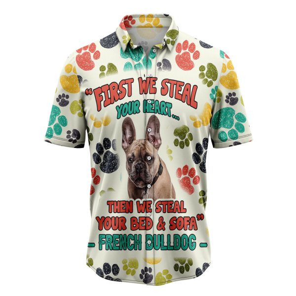 French Bulldog Steal Your Heart Hawaiian Shirt, Summer Shirt For Men and Women Jezsport.com