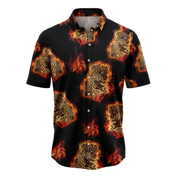 Leopard Fire Hawaiian Shirt, Summer Shirt For Men and Women Jezsport.com