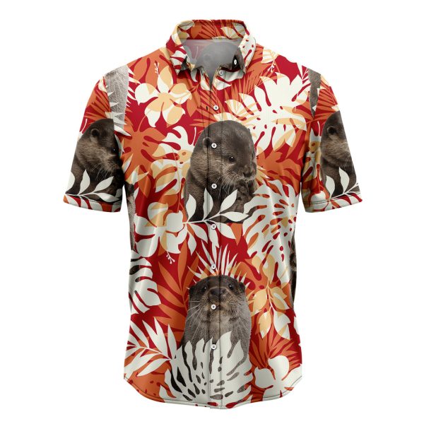 Otter Palm Leaves Hawaiian Shirt, Summer Shirt For Men and Women Jezsport.com