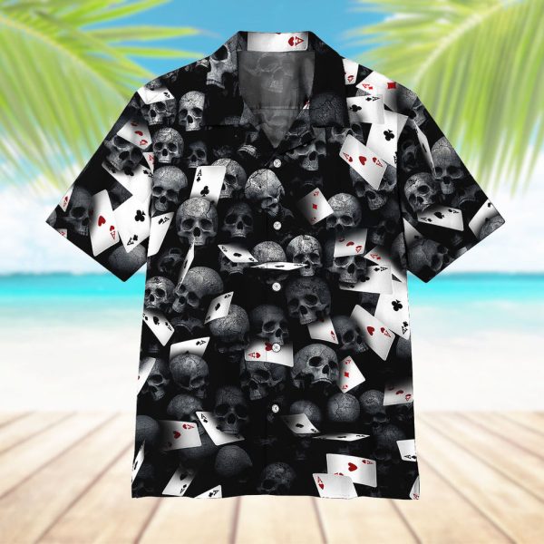 3D Playing Card Skull Hawaii Shirt, Summer Shirt For Men and Women Jezsport.com