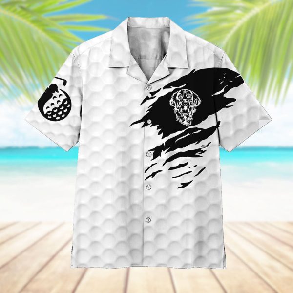 3D Golden Retriever Golf Hawaii Shirt, Summer Shirt For Men and Women Jezsport.com