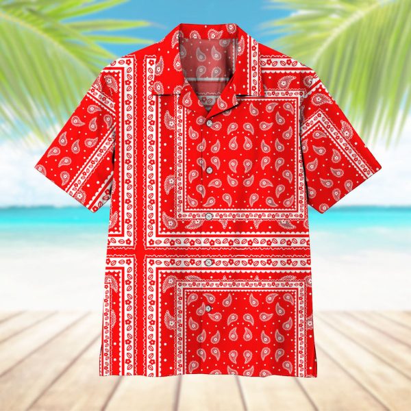 3D Red Paisley Bandana Hawaii Shirt, Summer Shirt For Men and Women Jezsport.com