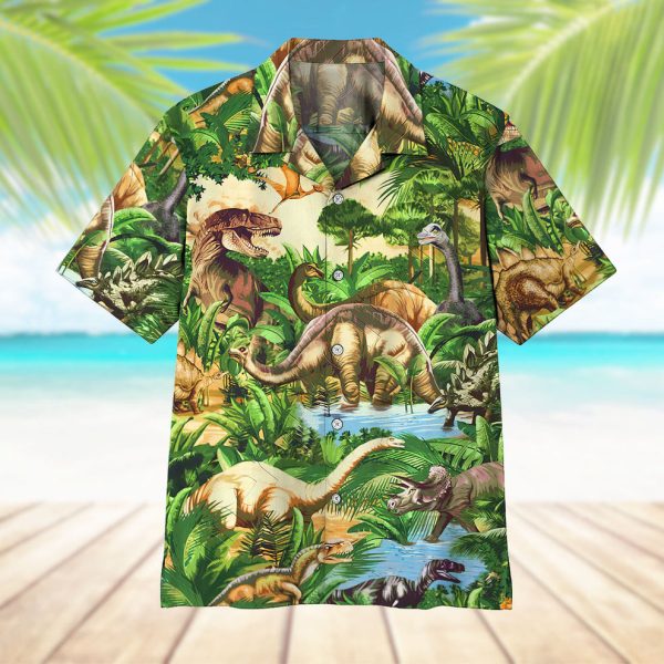 3D Dinosaur Hawaii Shirt, Summer Shirt For Men and Women Jezsport.com