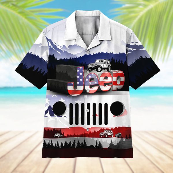 3D Jeep American Flag Hawaii Shirt, Summer Shirt For Men and Women Jezsport.com