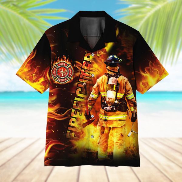 3D Firefighter Hawaii Shirt, Summer Shirt For Men and Women Jezsport.com