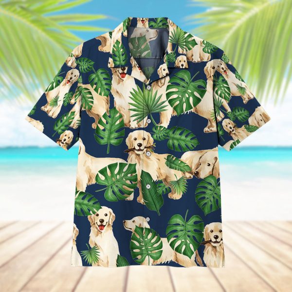 3D Tropical Golden Retrievers Hawaii Shirt, Summer Shirt For Men and Women Jezsport.com