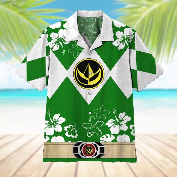 3D Mighty Morphin Power Ranger Green Hawaii Shirt, Summer Shirt For Men and Women Jezsport.com