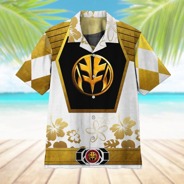 3D Mighty Morphin Power Ranger White Hawaii Shirt, Summer Shirt For Men and Women Jezsport.com