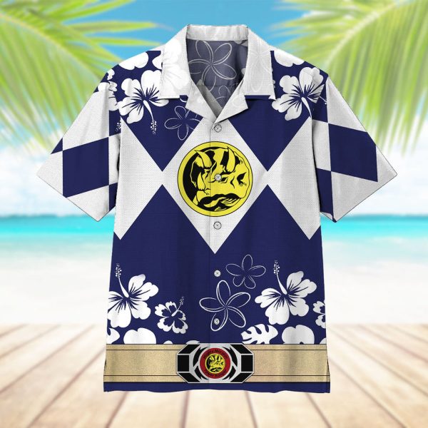 3D Mighty Morphin Power Ranger Blue Hawaii Shirt, Summer Shirt For Men and Women Jezsport.com