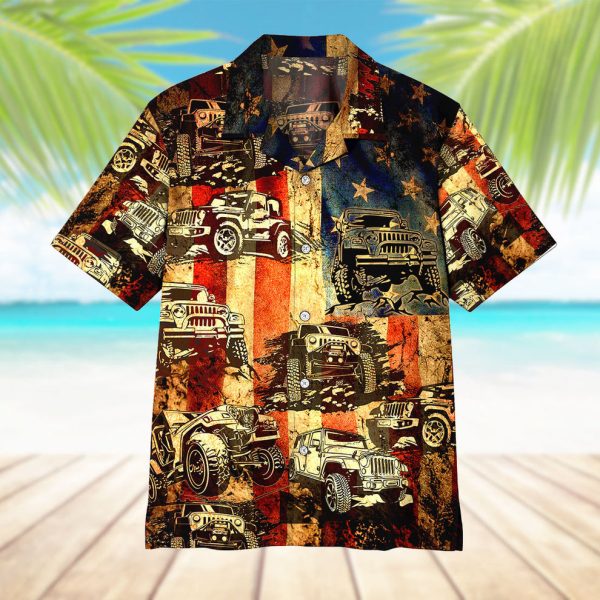 3D Jeep American Flag Hawaii Shirt, Summer Shirt For Men and Women Jezsport.com