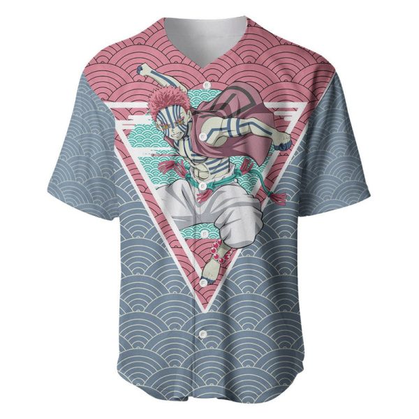 Akaza - Demons Layer Baseball Jersey Anime Mix Japan Pattern Style  For Men and Women Jezsport.com