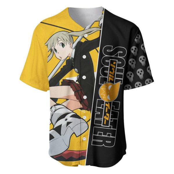 Albarn Maka Soul Eater Baseball Jersey Anime Art Mix With Skull Pattern Style For Men and Women Jezsport.com