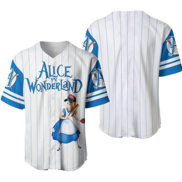 Alice Wonderland Player Disney Baseball Jersey For Men and Women Jezsport.com