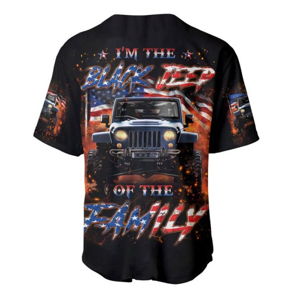 American Jeep Baseball Jersey I'm The Black Jeep Of The Family Jezsport.com