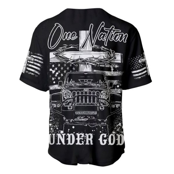 American Jeep Baseball Jersey One Nation Under God Jezsport.com