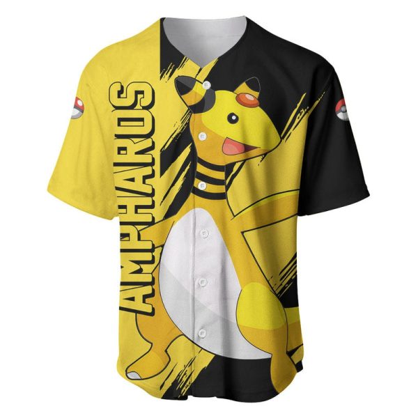 Ampharos - Pokemon Baseball Jersey Anime Style For Men and Women Jezsport.com